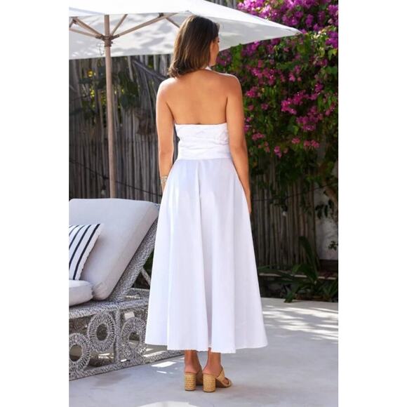 Boston Proper Maxi Length Belted Poplin Shirt Dress white size 4 NWT - Picture 2 of 14